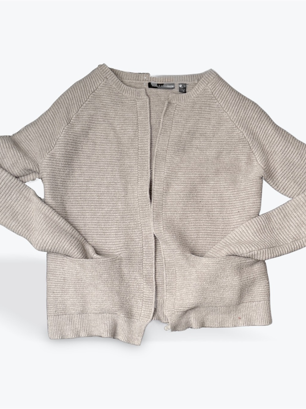 Cyrus Women's Ribbed Knit Knitwear Cardigan Gray Size Small